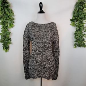 J. Crew Marled Grey Cotton Knit Crewneck Pullover, Small